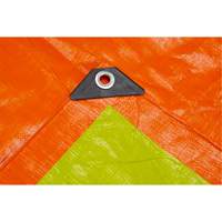 High-Visibility Heavy-Duty Woven Tarp, Polyethylene, Green/Orange, 16' x 20' x 12 mils Equipex