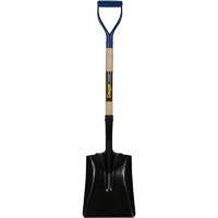 Square Point Shovel, Hardwood, Tempered Steel Blade, D-Grip Handle, 41-1/2" Long Equipex