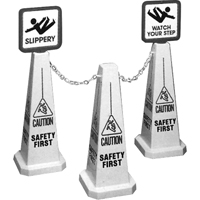 C&ocirc;nes de d&eacute;viation Lamba  Caution , Anglais avec pictogramme Equipex