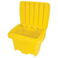 Heavy-Duty Outdoor Salt and Sand Storage Container, 30" x 24" x 24", 5.5 cu. Ft., Yellow Equipex