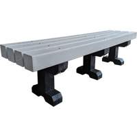 Banc de parc, Plastique recycl&eacute;, 72" lo x 17" la x 17" h, Gris Equipex