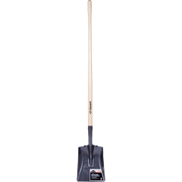 Pro Square Point Shovel, Wood, Tempered Steel Blade, Straight Handle, 48" Long Equipex