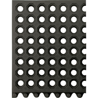 24/Seven&reg; Matting, Rubber, 3' W x 3' L, 5/8" Thick, Black Equipex
