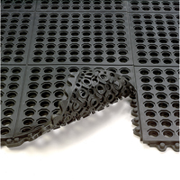 24/Seven&reg; Matting, Rubber, 3' W x 3' L, 5/8" Thick, Black Equipex