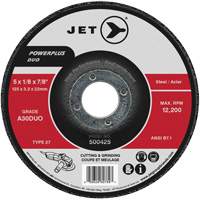 A30DUO POWERPLUS DUO Cutting/Grinding Wheel, 6" x 1/8", 7/8" Arbor, Type 27 Equipex