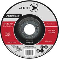 PowerPlus&reg; Grinding Wheel, 7" x 1/4", 7/8" Arbor, Aluminum Oxide, Type 27 Equipex