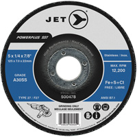 A30SS Powerplus SST Grinding Wheel, 5" x 1/4", 7/8" Arbor, Type T27 Equipex