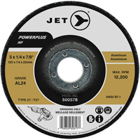 Powerplus NF Grinding Wheel, 5" x 0.25", 1/4" Arbor, Type T27 Equipex