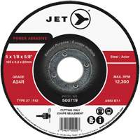 Power Abrasive Cut-Off Wheel, 4" x 1/8", 5/8" Arbor, Type 27, 15200 RPM Equipex