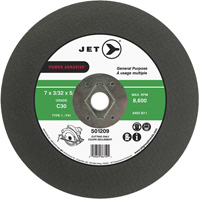 C30 Power Abrasive Cut-Off Wheel, 7" x 0.094", 5/8" Arbor, Type T1, 8600 RPM Equipex
