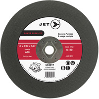Power Abrasive Cut-Off Wheel, 10" x 3/32", 5/8" Arbor, Type 1, 6110 RPM Equipex