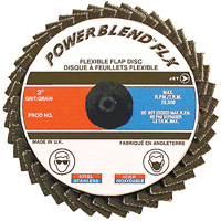 POWERBLEND FLX Roll-on Flap Disc, 2" x Type R, Z40 Grit, Zirconia Alumina Equipex