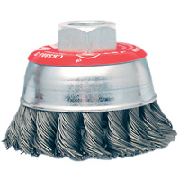 High-Performance Knot Twisted Cup Brush, 3" Dia. x 10mm x 1.25" Arbor Equipex