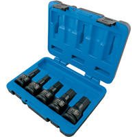 Metric Impact Bit Socket Set, Hex, 3/4" Drive, 5 Pcs Equipex