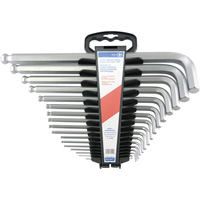 Jumbo Extra-Long Ball Nose Hex Key Set, 17 Pcs., Metric Equipex