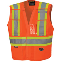 6930 Veste de s&eacute;curit&eacute; d&eacute;tachable &agrave; &eacute;paules tombantes, Orange haute visibilit&eacute;, Grand/T-Grand, Polyester Equipex