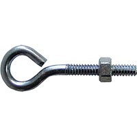 Eye Bolt, 3/8" Dia., 6" L, Zinc Plated Equipex