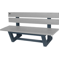 Bancs de parc d'ext&eacute;rieur, Plastique recycl&eacute;, 60" lo x 17" la x 17" h, Gris Equipex