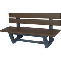Bancs de parc d'ext&eacute;rieur, Plastique recycl&eacute;, 60" lo x 22-13/16" la x 29-13/16" h, Ombre Equipex
