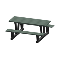 Recycled Plastic Outdoor Picnic Tables, 72" L x 60-5/16" W, Grey Equipex
