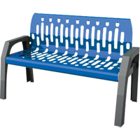 Stream Benches, Steel, 48" L x 25" W x 34" H, Blue Equipex