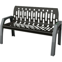 Stream Benches, Steel, 48" L x 25" W x 34" H, Black Equipex