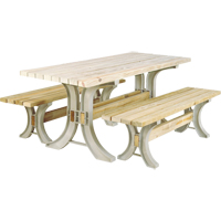 2x4 Basics&reg; Picnic Table & Benches Kit, 8' L x 30" W, Sand Equipex
