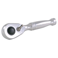Stubby Quick-Release Ratchet Wrench, 3/8" Drive, Plain Handle Equipex