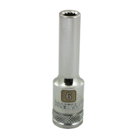 Metric Socket, 6 mm, 3/8" Drive, 12 Points, Deep Equipex