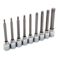 Jeu de douilles longues, Torx, Prise 3/8", 9 mrcx Equipex