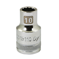 Metric Socket, 10 mm, 1/2" Drive, 12 Points Equipex
