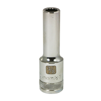 SAE Socket, 3/8", 1/2" Drive, 12 Points, Deep Equipex