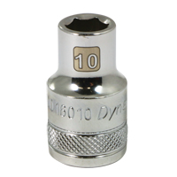 Metric Socket, 10 mm, 1/2" Drive, 6 Points Equipex