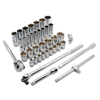 Jeu de douilles SAE, 38 Mcx, Prise de 1/2", Profond Equipex