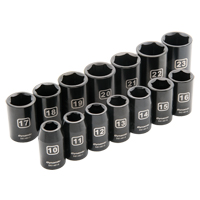 Jeu de douilles m&eacute;triques, 14 Mcx, Chocs, Prise de 1/2" Equipex