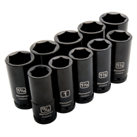 SAE Socket Set, 10 Pcs, Impact, 3/4" Drive Size, Deep Equipex