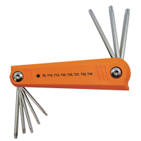 Jeu de cl&eacute;s hexagonales repliables, 8 mcx, Torx Equipex