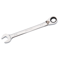 Reversible Combination Ratcheting Wrench, 12 Point, 3/8", Chrome Finish Equipex