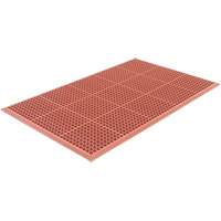 Tapis de s&eacute;rie Competitor, &agrave; fentes, 3' x 5' x 7/8", Orange, Caoutchouc naturel Equipex