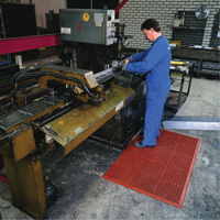 Tapis de s&eacute;rie Competitor, &agrave; fentes, 3' x 5' x 7/8", Orange, Caoutchouc naturel Equipex