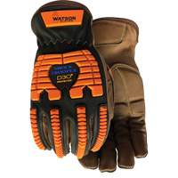 Drill Sergeant Impact Gloves, Large, Grain Leather Palm, Slip-On Cuff Equipex