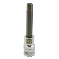 SAE Long Bit Socket, 3/8" x 3.94" L, 1/2" Drive Equipex