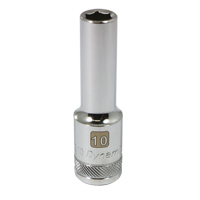 Metric Socket, 10 mm, 1/2" Drive, 6 Points, Deep Equipex