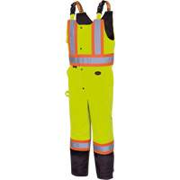 5041BB Waterproof Quilted Bib Pants, Polyester, Large, High Visibility Lime-Yellow Equipex