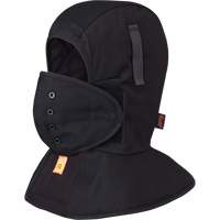 565A Flame Resistant Quilted Long Neck Hardhat Liner, Black, Cotton Equipex
