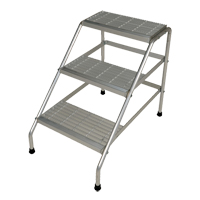 Aluminum Step Stand, 3 Steps, 34-9/16" x 22-13/16" x 30" High Equipex