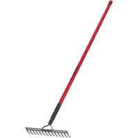 Level Rake, Fibreglass Handle, 14" W, Forged Steel Blade, 14 Tines Equipex