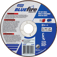 BlueFire&reg; Cut-off Wheel, 4-1/2" x 0.045"/1/16", 7/8" Arbor, Type 01/41, Aluminum Oxide/Zirconium, 13580 RPM Equipex