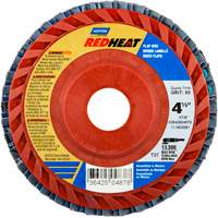 Red Heat&reg; Plastic Flat Flap Discs, 4-1/2" x 7/8", Type 27, 40 Grit, Ceramic Alumina Equipex