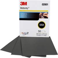 Wetordry Abrasive Sheet 411Q, 9" x11", 500 Grit, Silicon Carbide Equipex